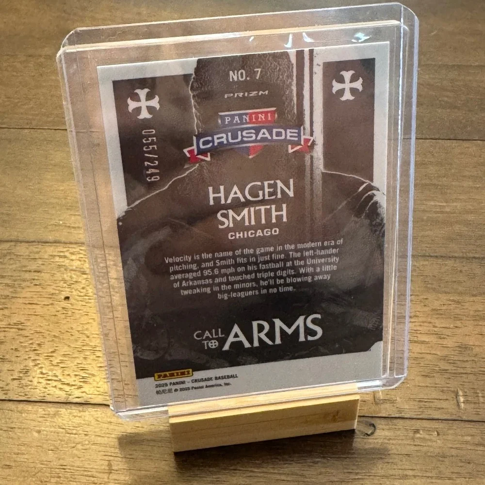 Panini Baseball Card Hagen Smith Green Call to Arms Prizm Serial 055/249 No 7